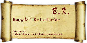 Bogyó Krisztofer névjegykártya