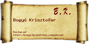 Bogyó Krisztofer névjegykártya