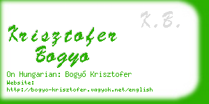 krisztofer bogyo business card